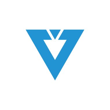 V üçgeni geometrik basit tasarım logo vektörü