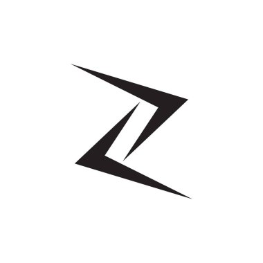 Z harfi bağlantılı ok basit geometrik logo vektörü