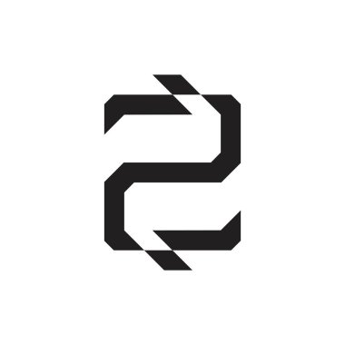 iki numaralı geometrik hareket logo vektörü