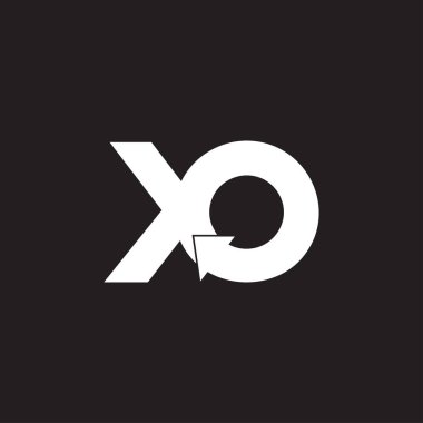 harf xo daire geometrik ok logo vektörü