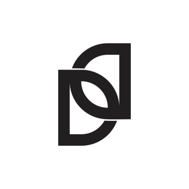 dd harfi bağlı monogram üstüste binen logo vektörü