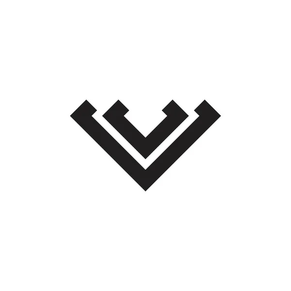 Letra v rayas línea geométrica logo vector — Vector de stock