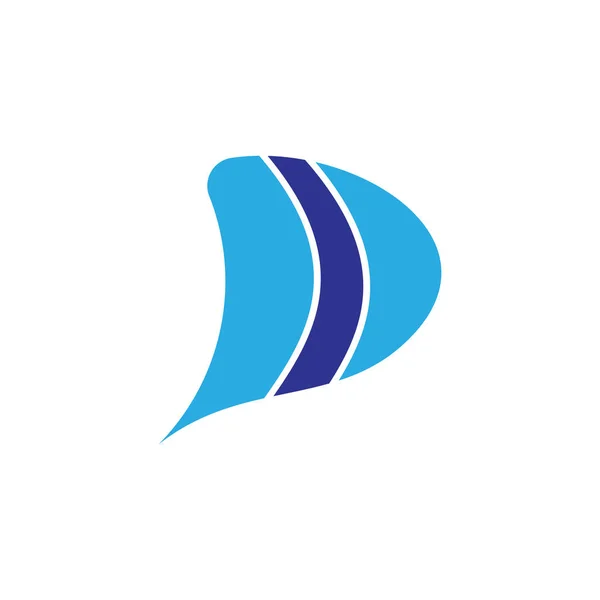 Lettera d strisce disegno logo vettore — Vettoriale Stock