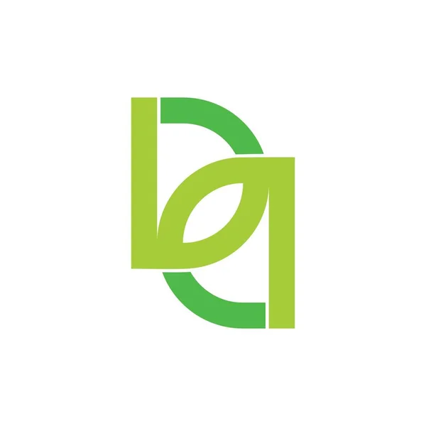 Letra dd enlazado hoja verde forma diseño símbolo vector — Archivo Imágenes Vectoriales