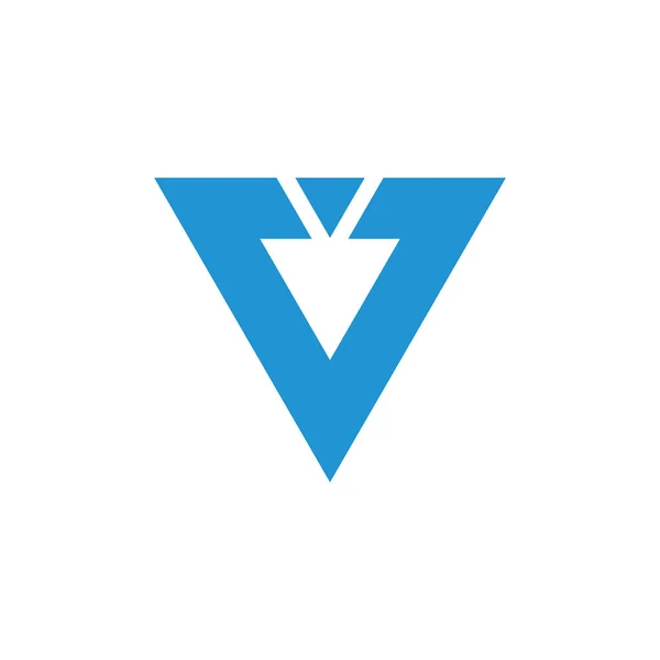 Letra v triângulo geométrico design simples logotipo vetor — Vetor de Stock