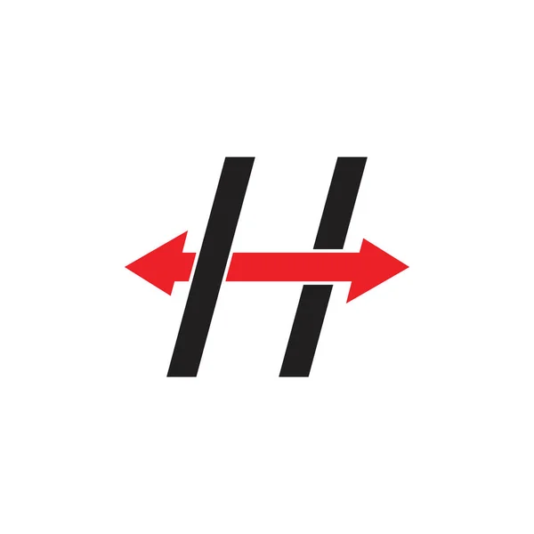 Letter h geometrische pijl lijn logo vector — Stockvector