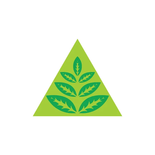 Triángulo hojas pétalos símbolo vector — Vector de stock