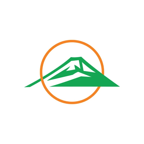 Bergkreis Sonne überlappendes buntes Logo — Stockvektor