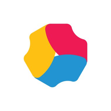 eğriler renkli üçgen çember logo vektörü