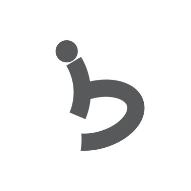 harf ib basit satır logo vektörü