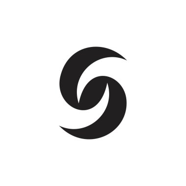 soyut harf s eğrileri kurdele şekli logo vektörü