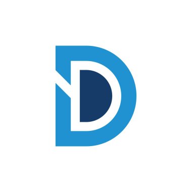 dd harfi basit geometrik logo vektörü