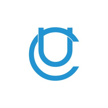 uc harfi basit bir logo vektörüne bağlandı
