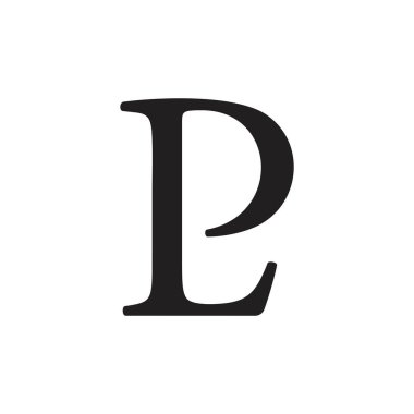 harf pl basit bağlı yazı tipi logo vektörü