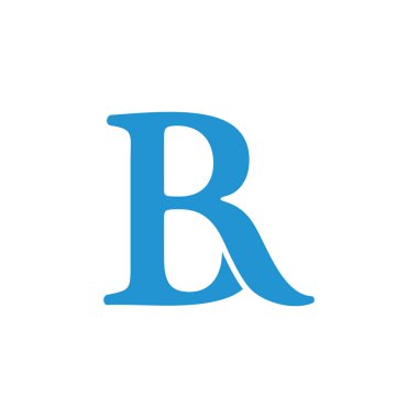 harf br bağlantılı eğriler yazı tipi logo vektörü