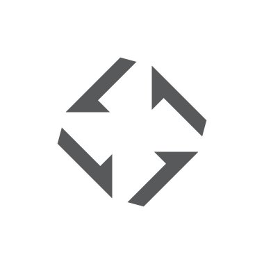 Türbin ok kare logo vektörü