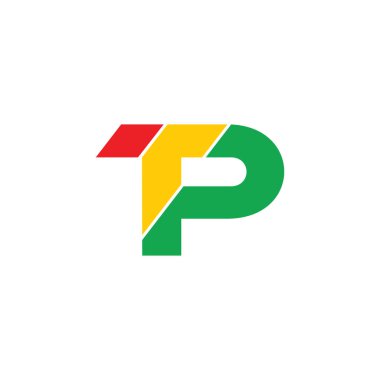 tp geometrik renkli logo vektörü harfi