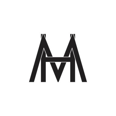 hm harfi birbiriyle çakışan logo vektörü