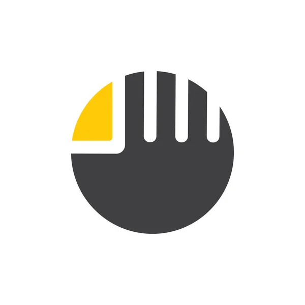 Kreis geometrische Hand Handfläche Finger Logo Vektor — Stockvektor