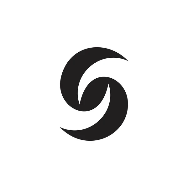 Huruf abstrak s kurva bentuk pita vektor logo - Stok Vektor