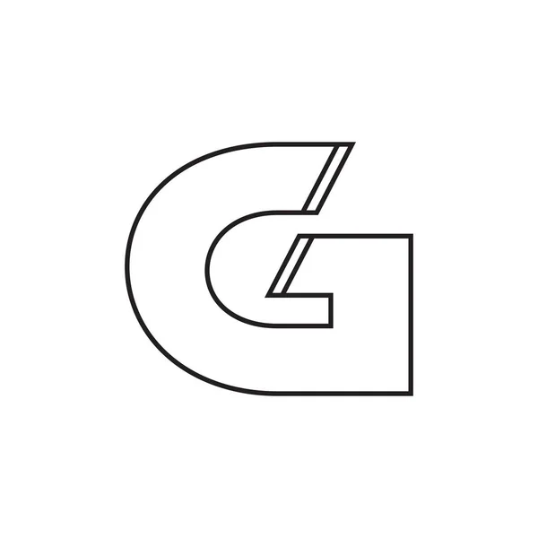 Buchstabe g dünne Linien geometrischer Symbolvektor — Stockvektor
