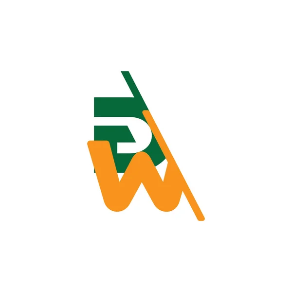 Letra wd rebanada colorido logo vector — Vector de stock