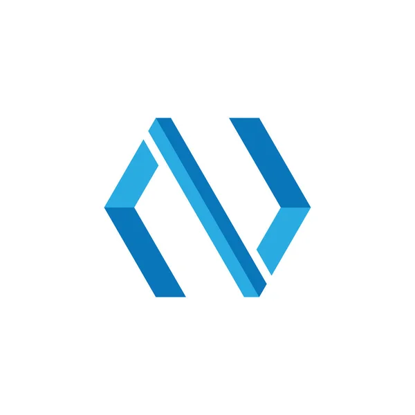 Letter n 3d pijl geometrische logo vector — Stockvector