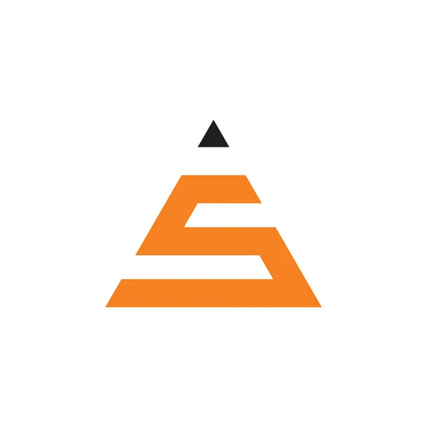 Letra s triángulo lápiz logo geométrico vector — Vector de stock