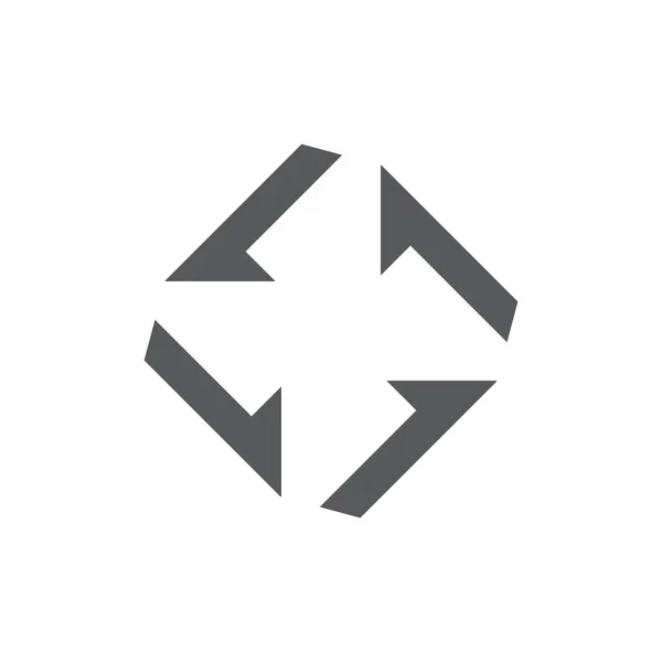Türbin ok kare logo vektörü — Stok Vektör