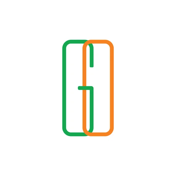 Harfler birbirine bağlı çizgi logo vektörü — Stok Vektör