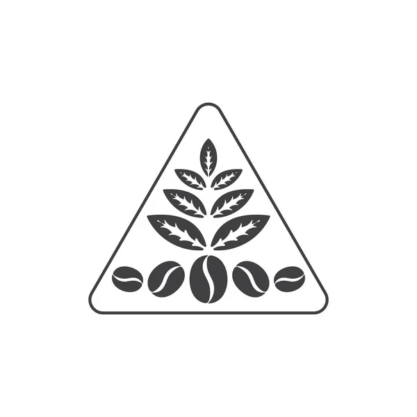 Kávébab tea levél háromszög vonal logó vektor — Stock Vector