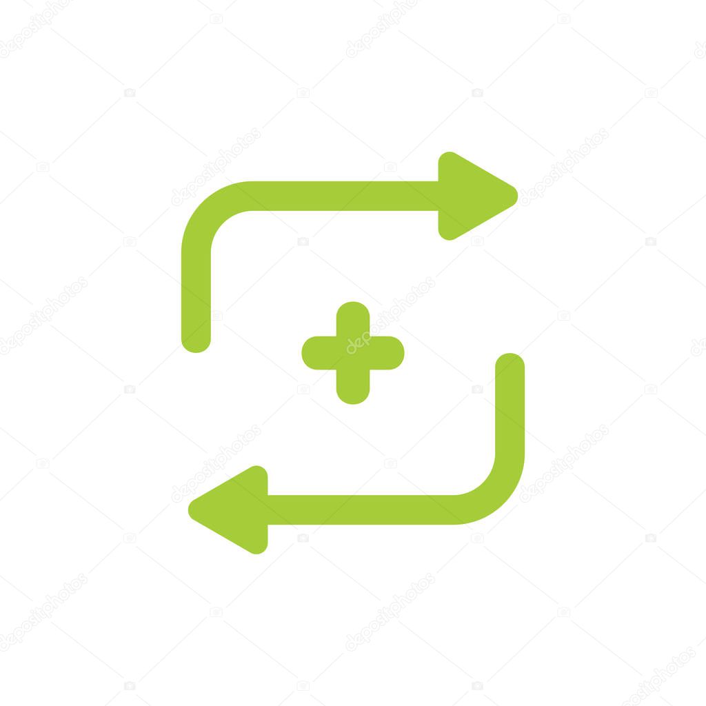 Plus medical health refresh arrows logo