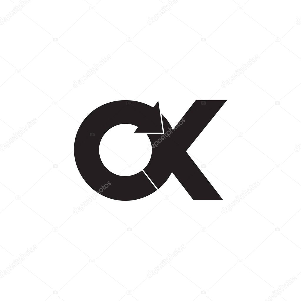 letter ox circle geometric arrow logo vector