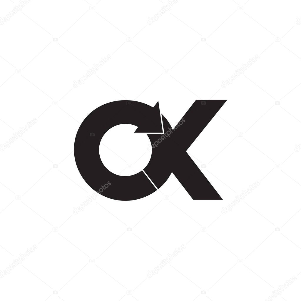 Letter ox circle geometric arrow logo vector