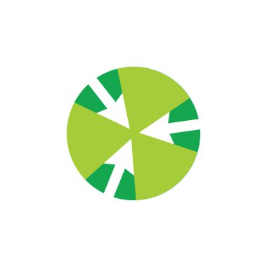 çember merkezi ok geometrik logo vektörü