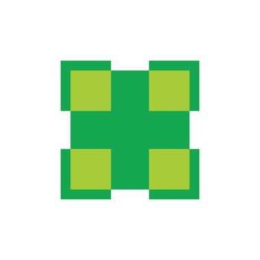 kare geometrik pikseller basit logo vektörü