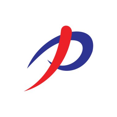 P harfi basit eğriler hareket dinamik logosu