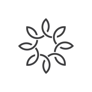 Basit ilmek telleri ince çizgi logo vektörü