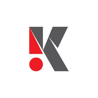 harf İK ile ünlem logosu vektör