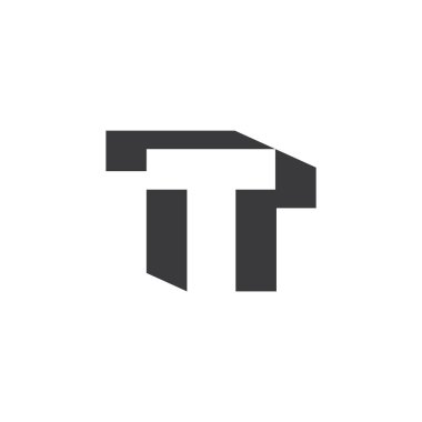 harf t soyut basit geometrik logo vektör