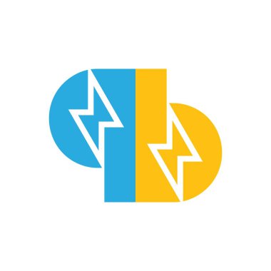 harf qb gök gürültüsü şekli geometrik logo vektörü