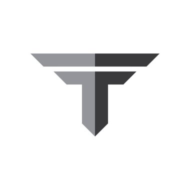 ft basit geometrik gölge logo vektörü