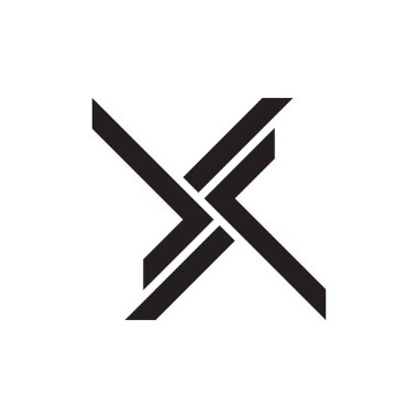 harf xf basit satır logo vektörü
