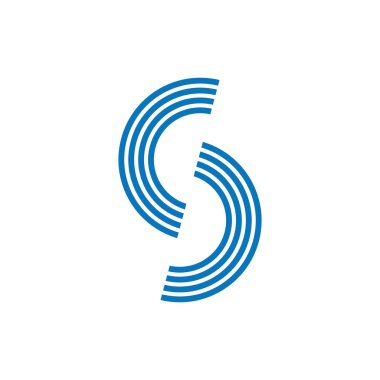 harf sc çizgileri geometrik logo vektörü