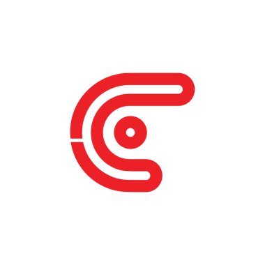 c harfi basit doğrusal logo vektörü