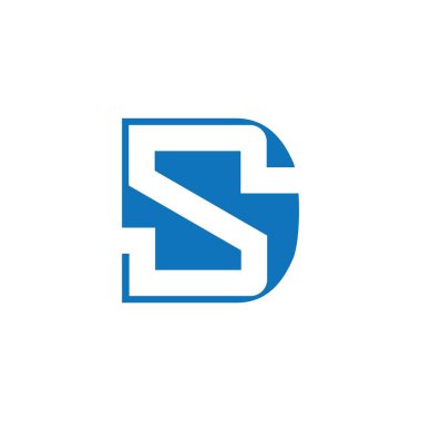 Harf ds sembolü basit negatif uzay amblemi logo vektörü