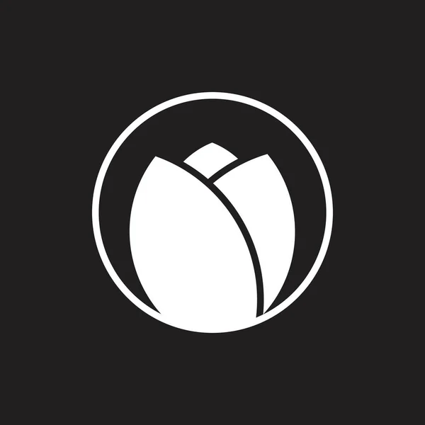 Bourgeon de fleur simple vecteur de logo géométrique — Image vectorielle