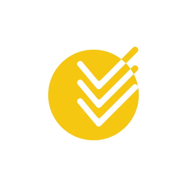 Häkchen Sonne Symbol Logo Vektor — Stockvektor