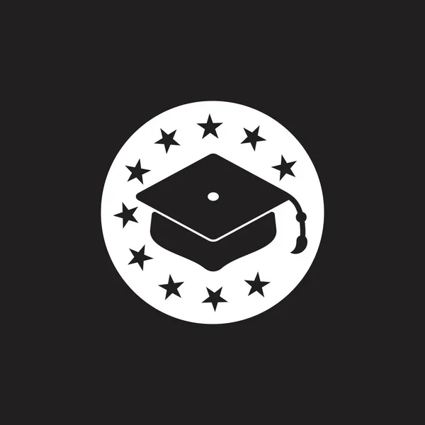 Estrelas de graduação chapéu logotipo vetor — Vetor de Stock