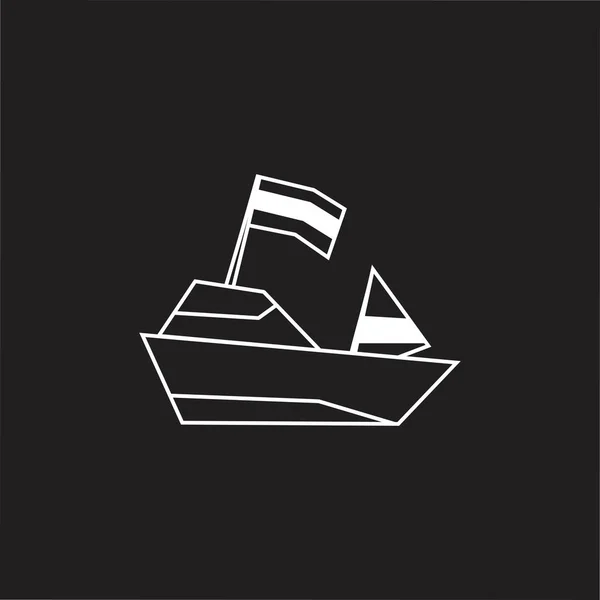 Linienflagge Schiff einfache Dekoration Vektor — Stockvektor